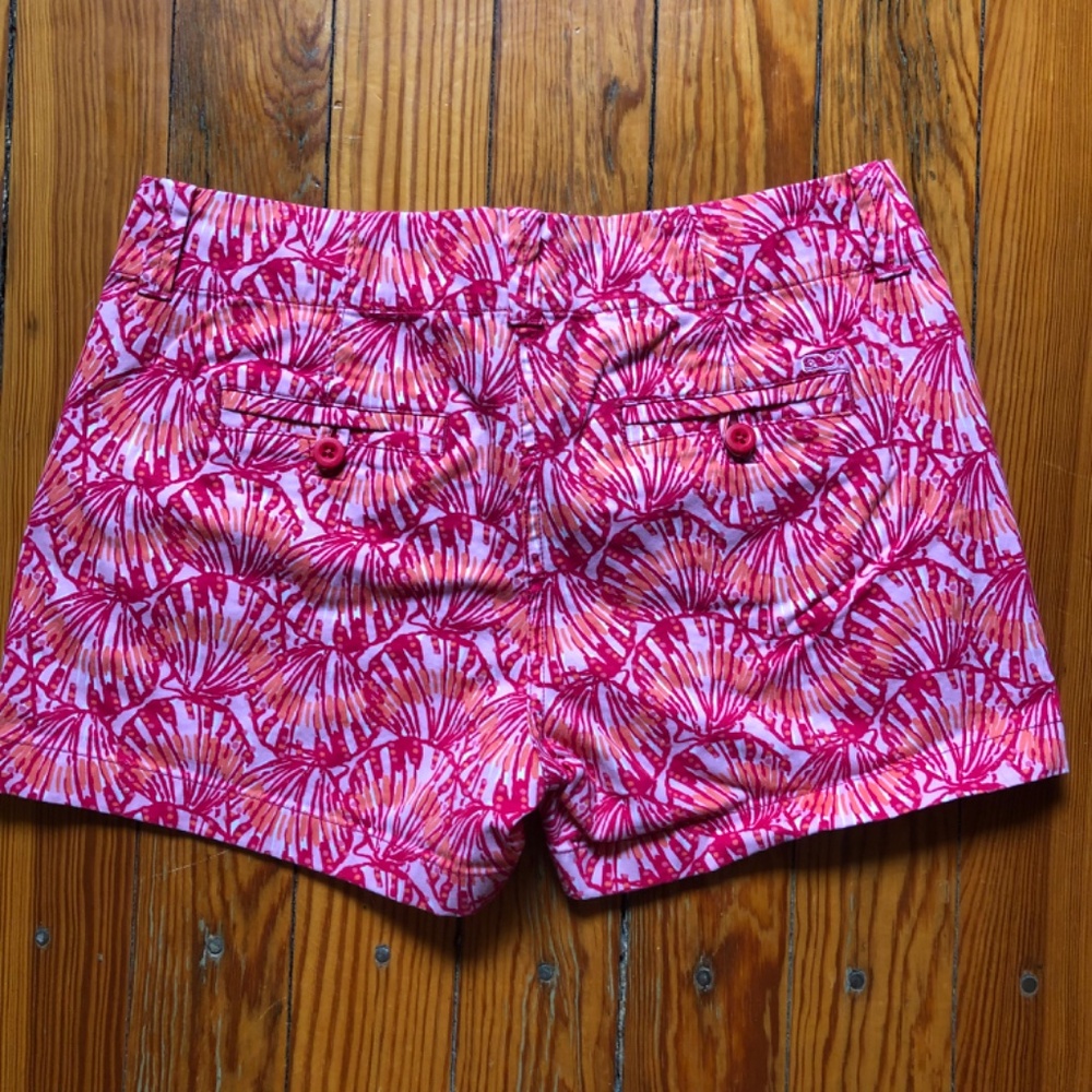 Vineyard Vines Pink/Orange Shorts With Shells, Size 4 NWOT - Picture 3 of 4